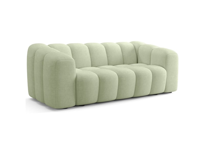  Canapé capitonné 3 places en tissu chenille vert sauge - belleville Belleville - Conforama D