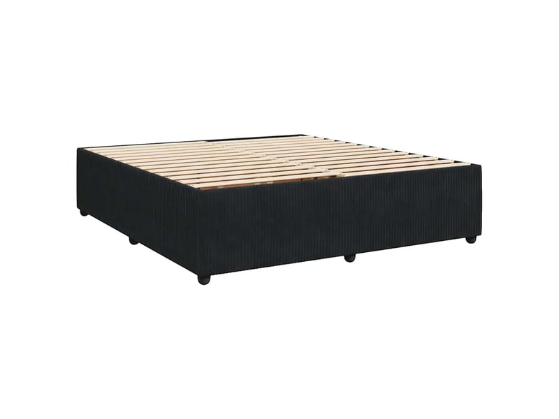  Lit double- lit adulte -  cadre de lit sans matelas noir 180x200 cm velours  - Conforama B