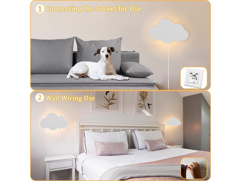  Applique murale avec interrupteur veilleuse enfant lumière chaude 6w 22x13x4cm  - Conforama D