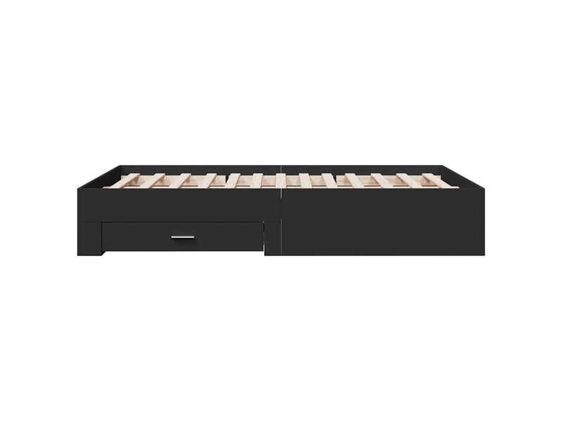  Lit double- lit adulte -  cadre de lit avec tiroirs sans matelas noir 135x190 cm  - Conforama D
