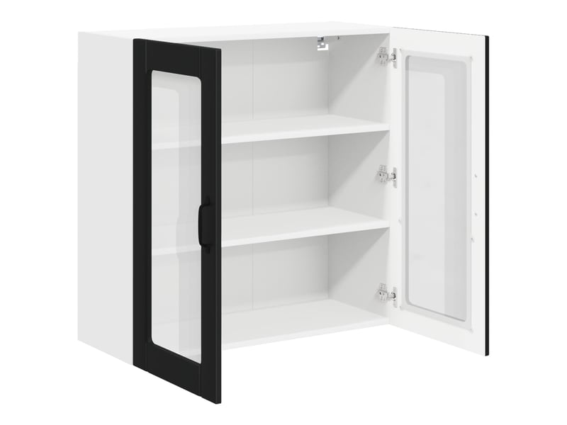  Meuble mural de cuisine, cabinet en verre mural noir 80x31x80cm shl3181  - Conforama E