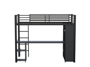 Lit mezzanine 90x200 cm Sol Morn coloris noir