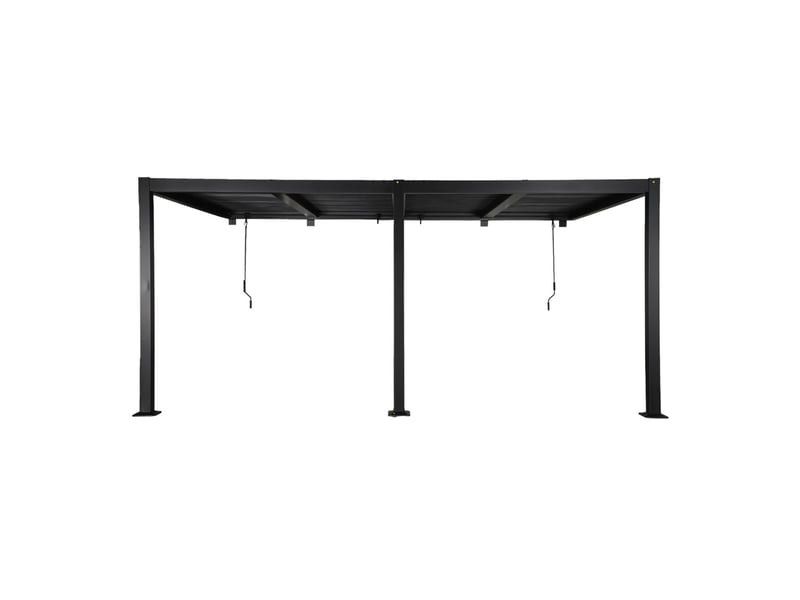  Pergola bioclimatique aluminium adossée lames orientables 5x3m noir palace  - Conforama C