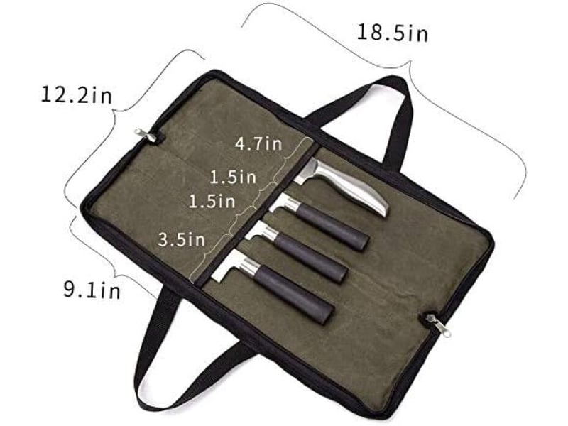  Sacoche à couteaux de cuisine, porte-couteaux vide, support à couteaux, sac à couteaux adapté au travail, au camping, aux pique-niques (couteaux non  - Conforama B