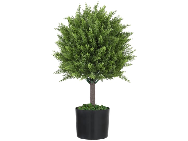  Faux cèdre avec pot inclus, pour une utilisation intérieure et extérieure, hauteur 55 cm, vert  - Conforama A
