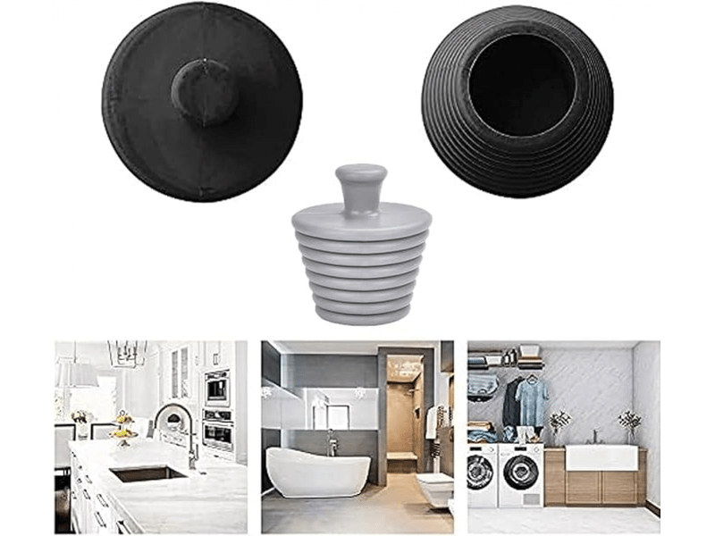 Bouchon de baignoire 3 pièces, bouchon de vidange en silicone, bouchon de vidange universel, bouchon d'évier - Conforama C