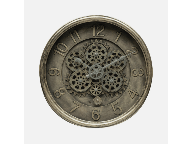  Horloge murale fabrilamp atarfe 40 x 40 cm doré rustique engrenages mobiles 217714027 - Conforama E