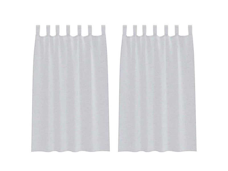  Lot de 2 rideaux en voile, voilage gris clair 175 x 140 cm polyester cf43909  - Conforama A