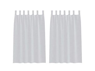 Lot de 2 rideaux en voile, voilage gris clair 175 x 140 cm polyester cf43909