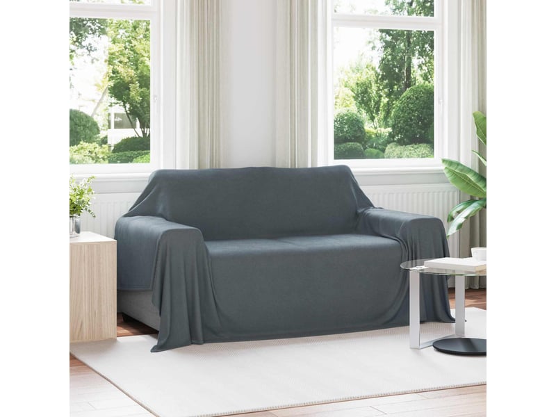  Plaid canapé gris foncé 280x210 cm 0.84 kg polaire  - Conforama B