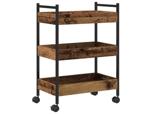 Desserte de cuisine, chariot de rangement bois ancien 50x30x70 cm