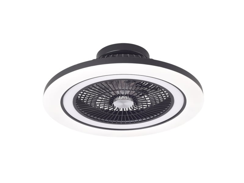  Fabrilamp antartida plafonnier ventilateur led 50 w, 5400 lm, rgb, moteur dc, 5 pales, ø 58 cm, noir 246192509 - Conforama E