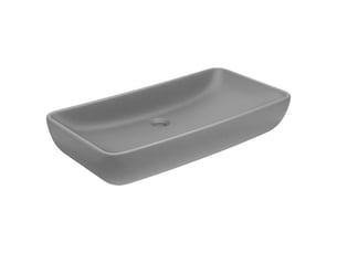 Lavabo de luxe, vasque à poser rectangulaire gris clair mat 71x38 cm céramique cf65663