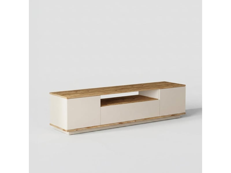  Meuble tv 180 cm xavor avec portes et étagères  - Conforama A