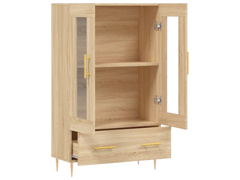  Buffet haut - bahut - meuble de rangement chêne sonoma 69,5x31x115 cm bois d'ingénierie  - Conforama E