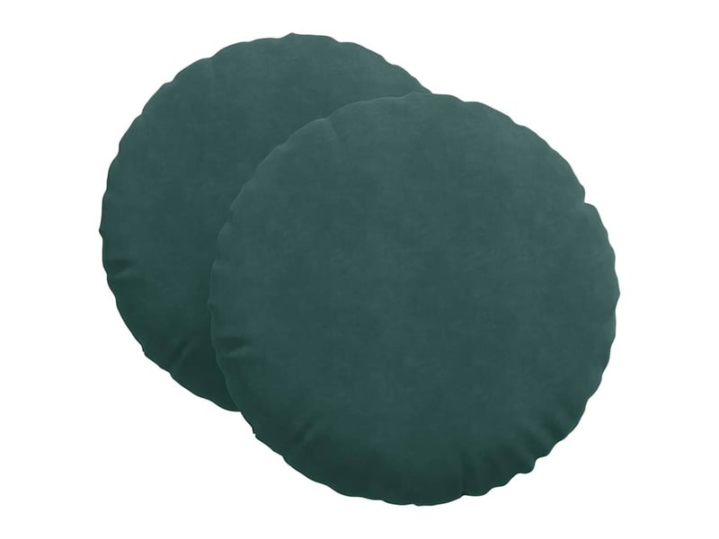  Lot de 2 coussins de siège, coussins décoratifs velours vert foncé ø 80 x 29 cm cf59918  - Conforama A