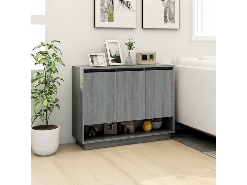  Buffet - bahut - meuble de rangement sonoma gris 97x31x75 cm bois d'ingénierie  - Conforama C