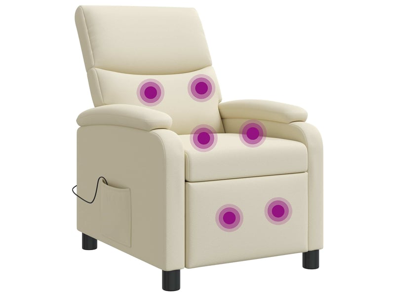  Vidaxl fauteuil de massage inclinable crème simili cuir  - Conforama A