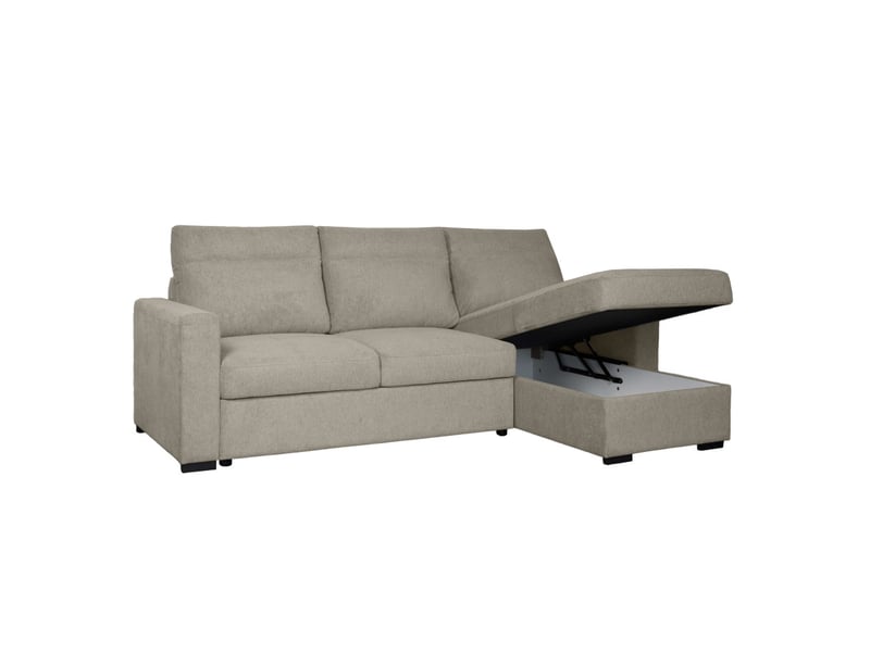  Canapé d'angle réversible solaro convertible avec coffre en tissu - taupe SOLARO - Conforama C