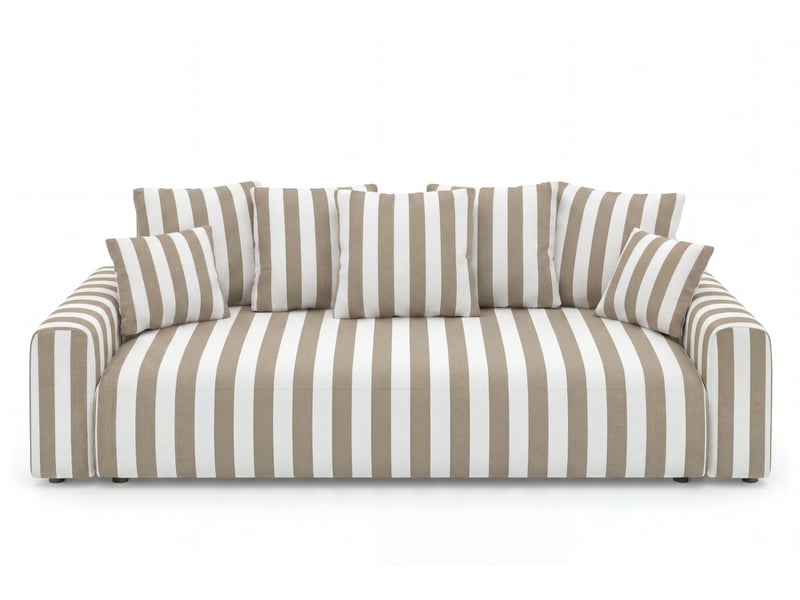  Oli - canapé droit convertible tissu rayé beige  - Conforama A