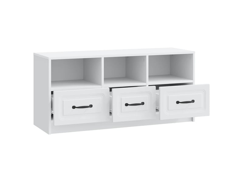  Meuble tv - banc tv - meuble de rangement blanc 102 x 34,5 x 47 cm bois d'ingénierie  - Conforama E