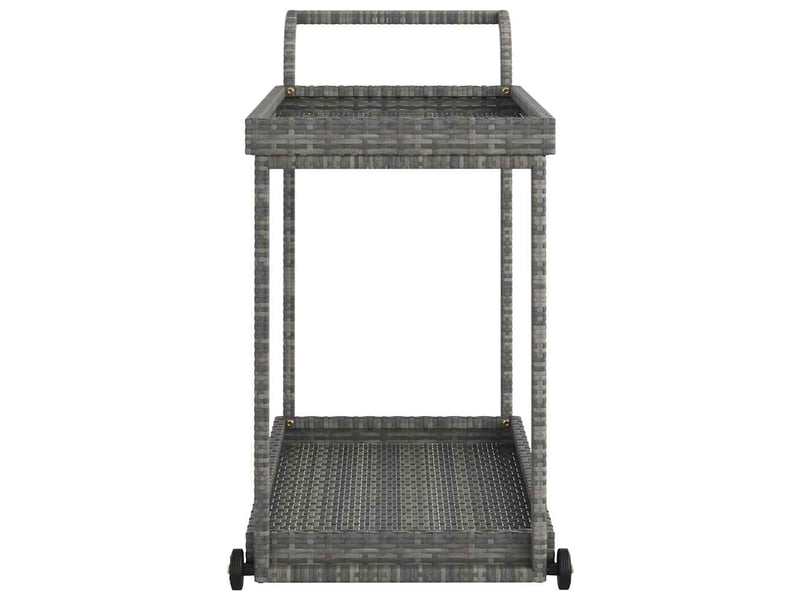  Chariot de service, chariot de bar gris 100x45x83 cm résine tressée  - Conforama D