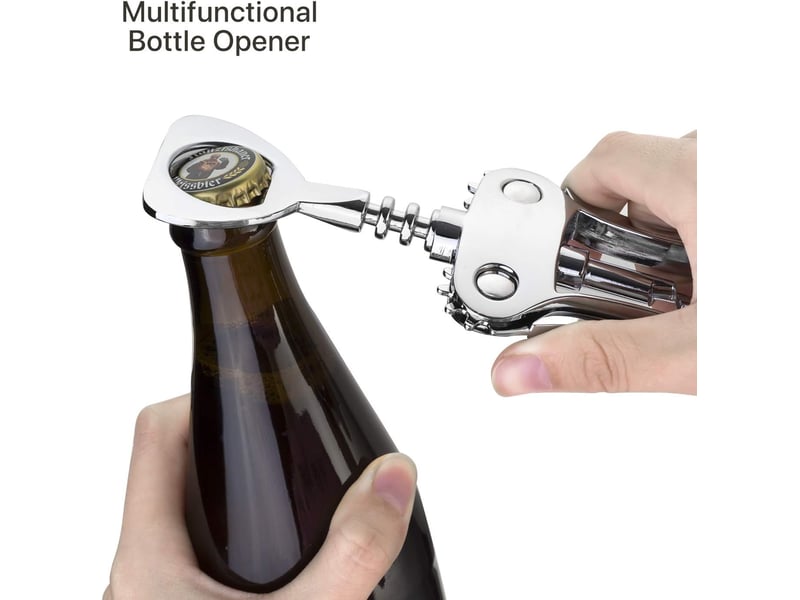  Tire-bouchon ouvre-bouteille de vin en alliage de zinc – 17x4cm  - Conforama C