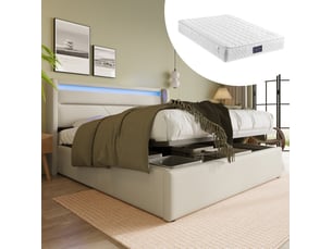 Lit coffre 160x200 cm <strong>HAUSS SPOLE</strong>  <strong></strong> coloris blanc