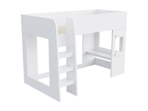 Lit simple 90x200 cm PHOEBE CAT   coloris blanc