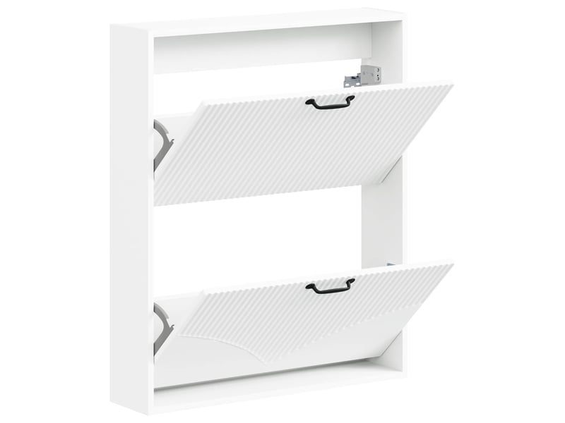  Meuble à chaussures mural, armoire à chaussures hoorn 71x17x86 cm blanc  - Conforama C