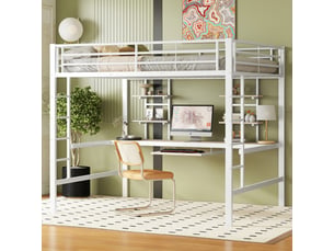 Lit mezzanine 140x200 cm <strong>SWEIKO</strong>  <strong></strong> coloris blanc