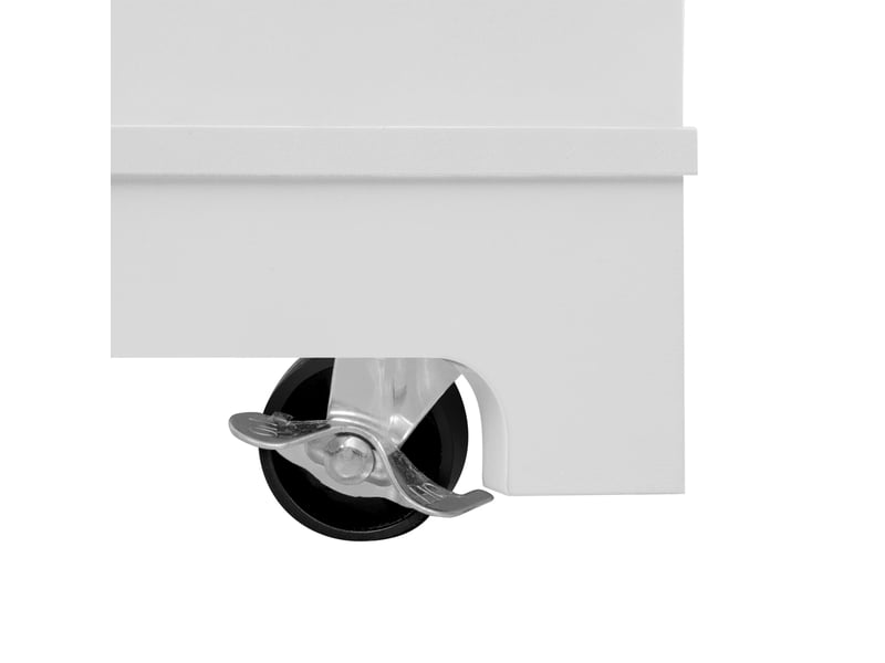  Îlot de cuisine 131,8x40(70)x93,3 cm avec 2 tiroirs et plateau pliable, bois et blanc  - Conforama D
