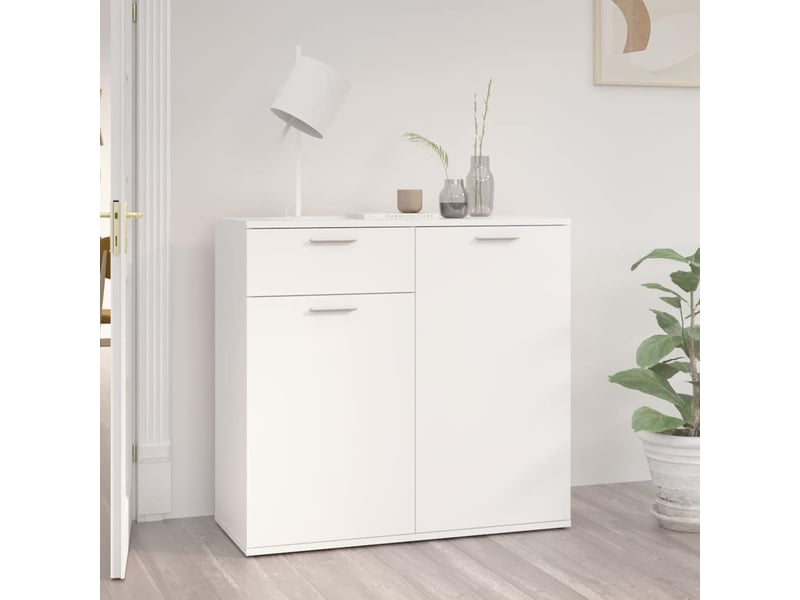  Buffet - bahut - meuble de rangement blanc 80x36x75 cm bois d'ingénierie  - Conforama B