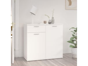 Buffet - bahut - meuble de rangement blanc 80x36x75 cm bois d'ingénierie