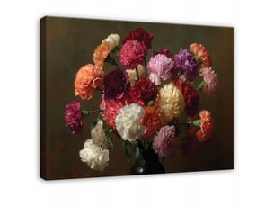 Tableau décoration murale impression sur toile fleurs abstrait brun - 120x80 cm - tableau décoration murale chambre et salon