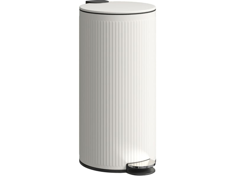  Poubelle à pédale 30 l 36 x 30 x 60,5 cm – blanc crème – couvercle à fermeture douce et seau amovible  - Conforama A