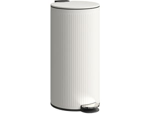 Poubelle à pédale 30 l 36 x 30 x 60,5 cm – blanc crème – couvercle à fermeture douce et seau amovible