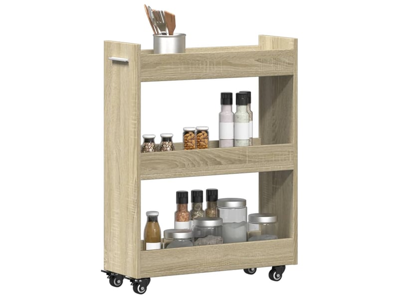  Armoire de rangement, armoire avec roues chêne sonoma 60x22x79 cm bois d'ingénierie  - Conforama D