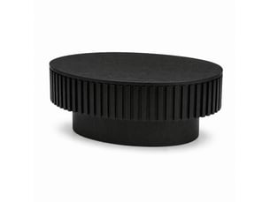Table basse ovale coloris noir WISHDOR  - 60 cmx98 cm