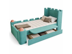 Lit avec rangement 90x200 cm ULQENI   coloris vert