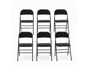 Lot de 6 chaises pliantes rembourrées noires evryae