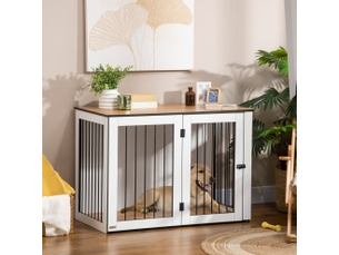 Meuble d'intérieur 106x60x76 cm portes verrouillables bois chêne et blanc