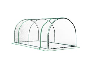 Serre tunnel de jardin 200 x 100 x 80 cm – verte – porte enroulable, bâche transparente et cadre en acier