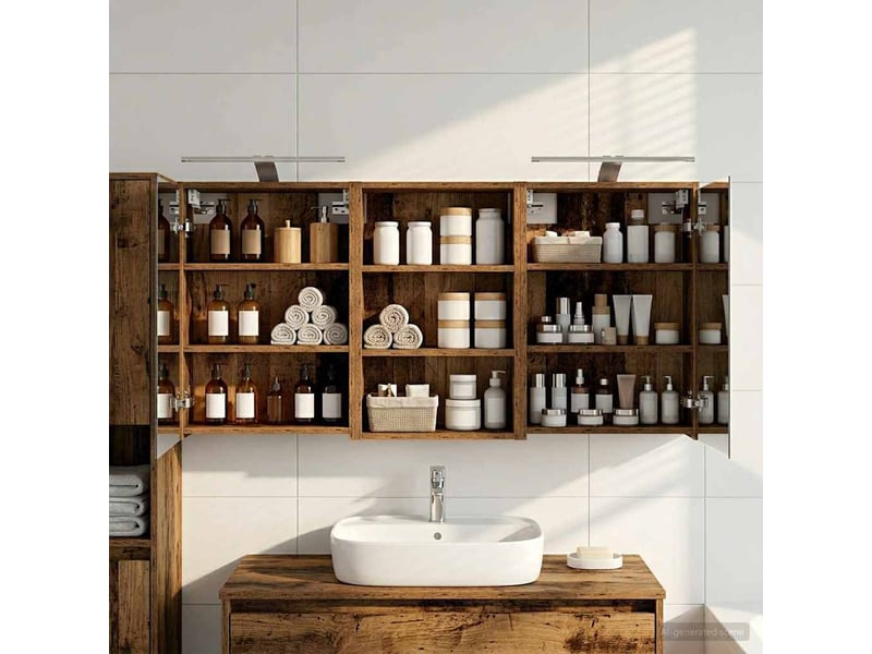 Ensemble de meubles de salle de bain 3 pcs 126x16x62.5 cm shl8605 - Conforama D