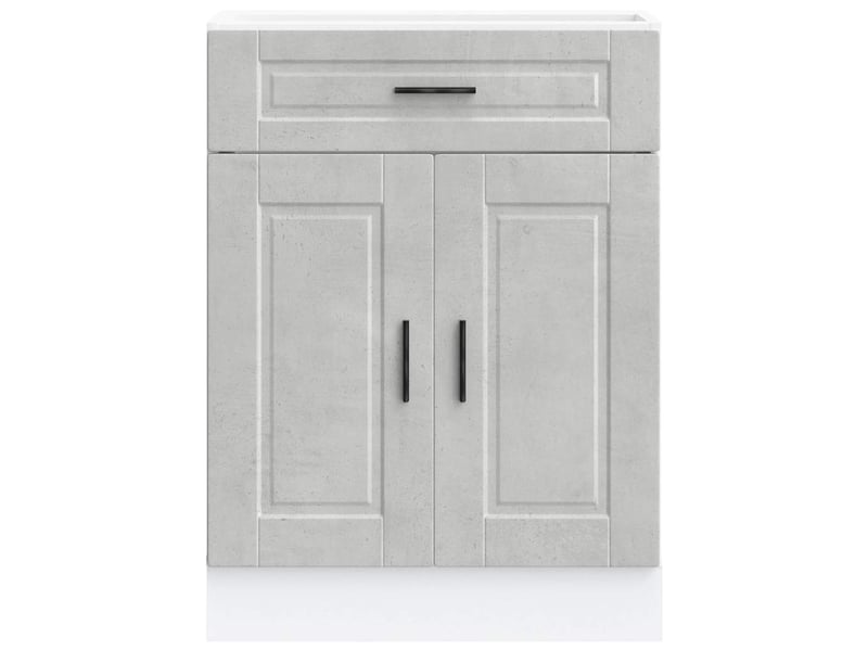 Meuble de rangement, armoire de cuisine porto gris béton bois d'ingénierie shl3050 - Conforama D