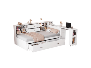 Lit simple 90x200 cm BEAOK coloris blanc