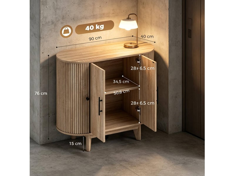 Buffet 4 portes avec rangement 90 x 40 x 76 cm evryae  - Conforama E