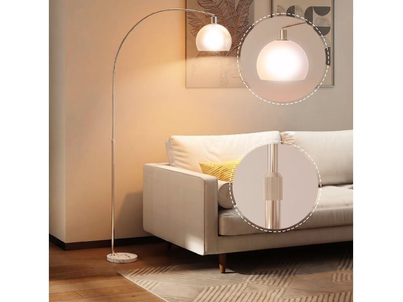 Lampadaire 90x26x180 cm en métal avec interrupteur au pied blanc chicfurn - Conforama E
