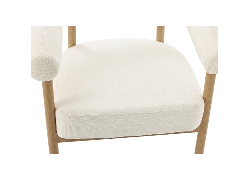 Lot de 6 chaises de salle à manger,48,5x40,5x78 cm,avec pieds métal,tissu,blanc - Conforama E