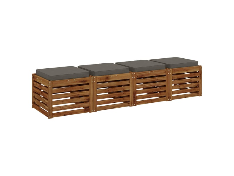 Lot de 4 coussins de siège, coussins d'assise vught 100 % polyester gris cf60718 - Conforama C